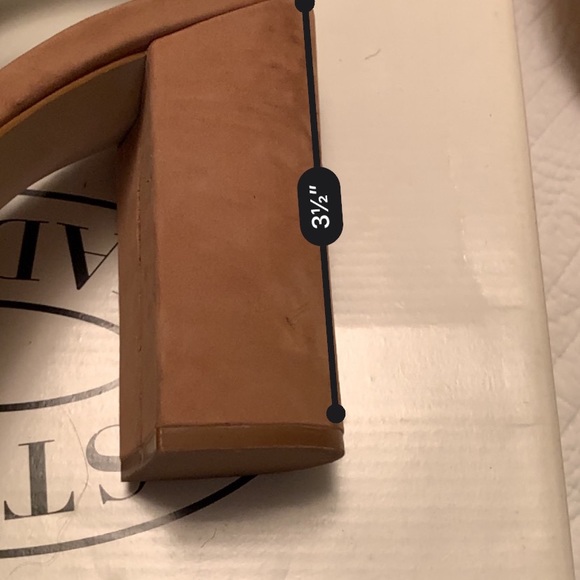 Steve Madden Callvin Camel PeepToe 3.5” Heel Sz 10 - Picture 7 of 7